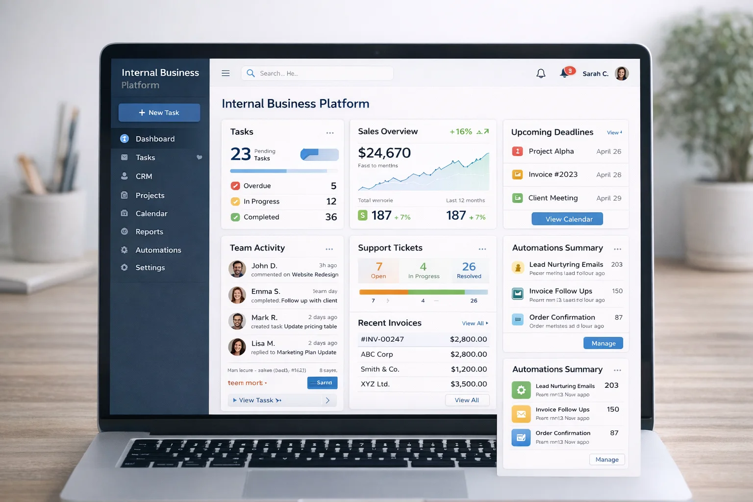 Business platform project visual